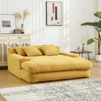 Chenille Upholstered 2-seater Deep Seat lazy sofa bed With 5 back pillows
