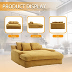 Chenille Upholstered 2-seater Deep Seat lazy sofa bed With 5 back pillows