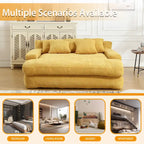 Chenille Upholstered 2-seater Deep Seat lazy sofa bed With 5 back pillows