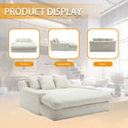 Chenille Upholstered 2-seater Deep Seat lazy sofa bed With 5 back pillows