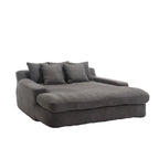 Chenille Upholstered 2-seater Deep Seat lazy sofa bed With 5 back pillows