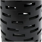 Wood Geometric Brick Inspired Cutout Side End Accent Table - Black - Roche River Decor