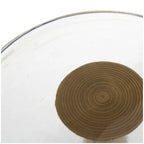 Aluminum Metal Geometric Cone Side End Accent Table with Textured Glass Tabletop - Black or Gold - Roche River Decor