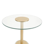 Acrylic Plastic Side End Accent Table with Elevated Base and Gold Stand - Clear - Roche River Decor