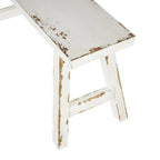 Wood Slim Distressed Home Bench with Smaller White Bench - Set of 2 Brown - Roche River Decor