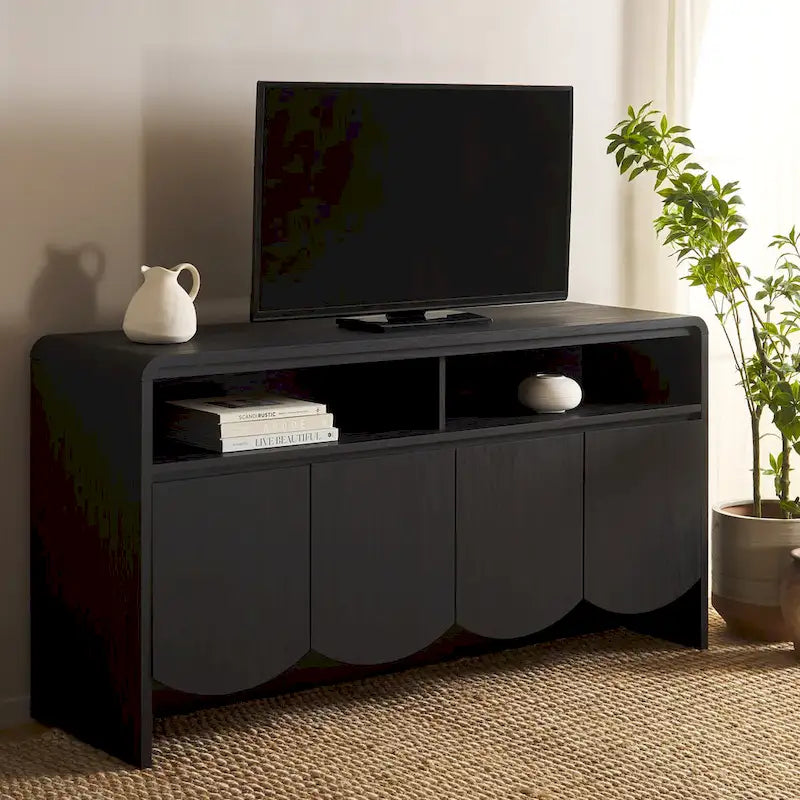 Home Narine 4 Door 2 Shelf Sideboard/Media Stand. - 61Wx18Dx32H