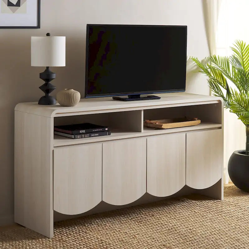 Home Narine 4 Door 2 Shelf Sideboard/Media Stand. - 61Wx18Dx32H