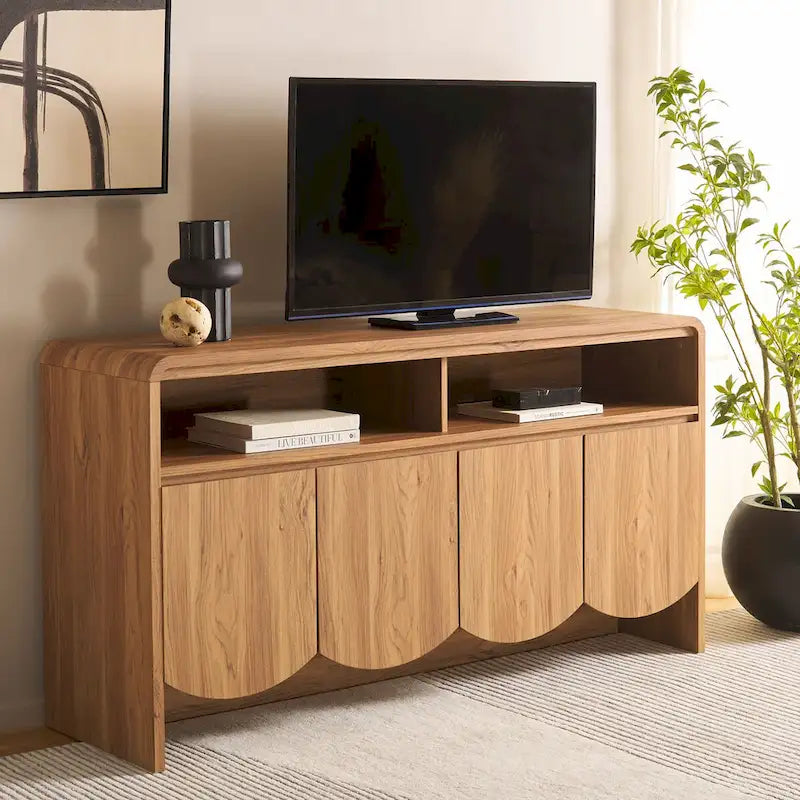 Home Narine 4 Door 2 Shelf Sideboard/Media Stand. - 61Wx18Dx32H