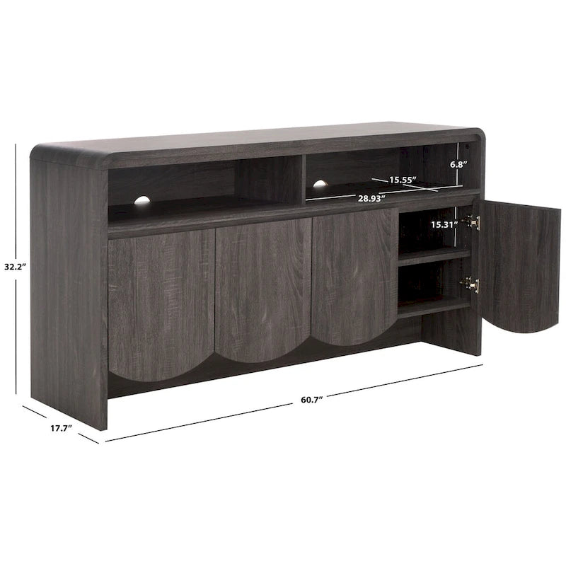 Home Narine 4 Door 2 Shelf Sideboard/Media Stand. - 61Wx18Dx32H