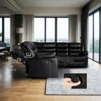 106 Manual Reclining Modular Sectional Couch with 1 Console & 2 Cup Holders, Living Room/Office