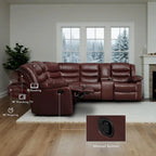106 Manual Reclining Modular Sectional Couch with 1 Console & 2 Cup Holders, Living Room/Office